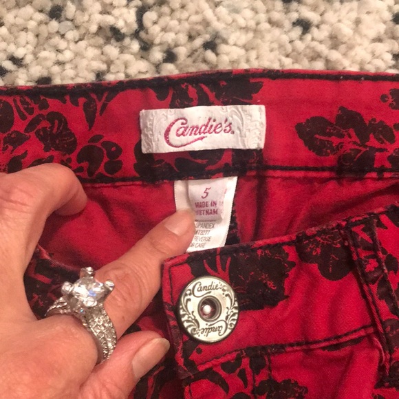 Just In✨ Candie’s Red Black Tuxedo Skinny Jeans - Picture 8 of 9